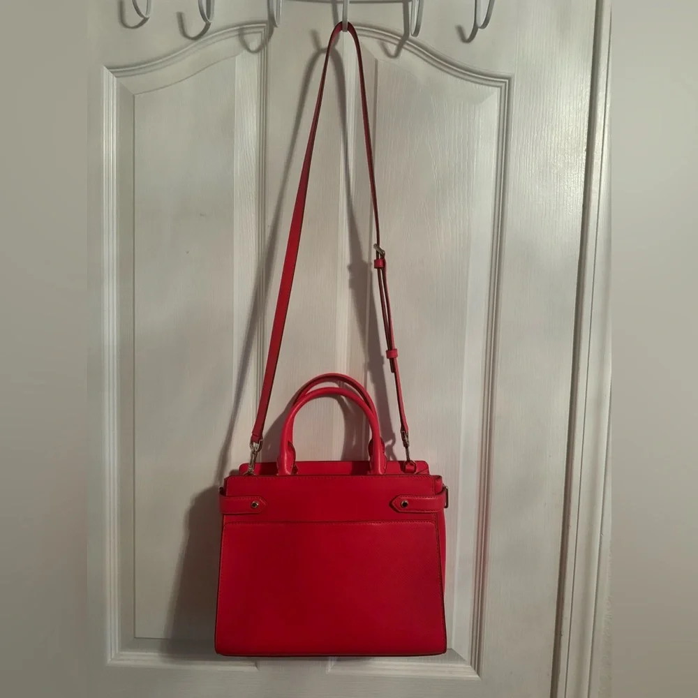 Kate Spade New York Staci Saffiano Leather Satchel Bag (Watermelon) with Wallet - Picture 2 of 7
